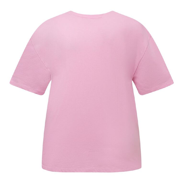 H&H Women's Curve Graphic Christmas Tee, Pink Mid, hi-res