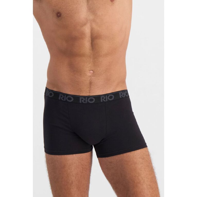 Rio Men's Hipster Trunks 3 Pack, Black, hi-res