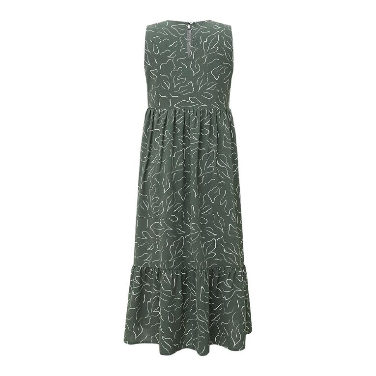 H&H Women's Seelveless Tiered Dress Midaxi, Green Dark, hi-res