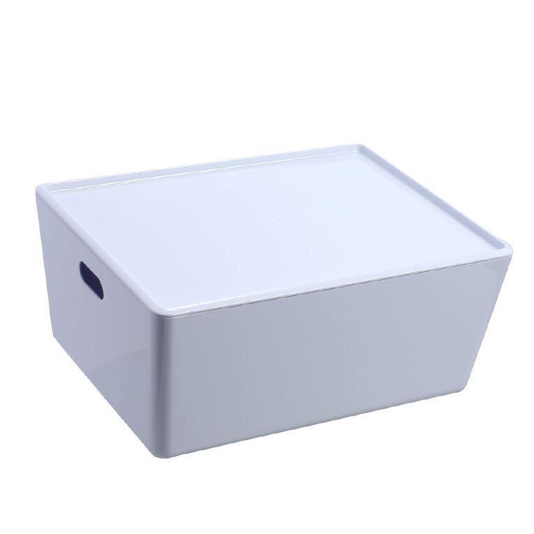 Living & Co Lisse Lidded Organiser White 11L, , hi-res