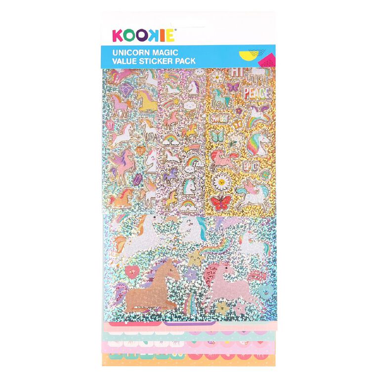 Kookie Sticker Value Pack 8 Sheet Unicorn Magic, , hi-res