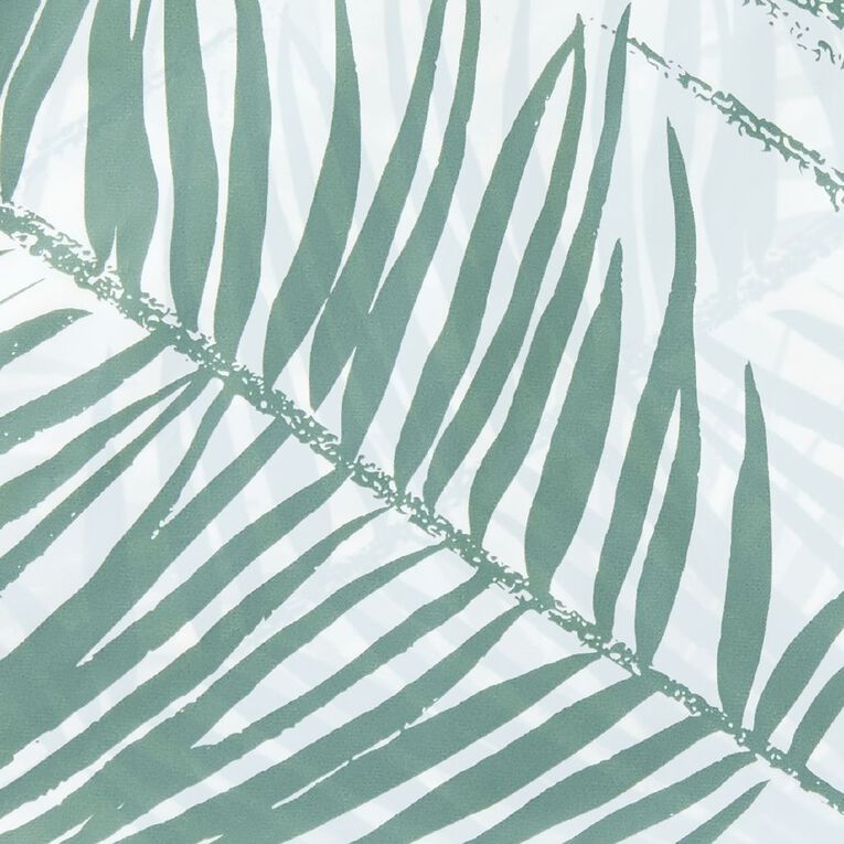 Living & Co Shower Curtain Leaves Green 180cm x 180cm, , hi-res