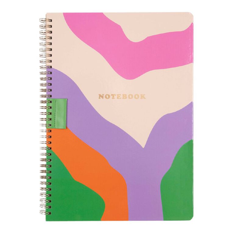 Uniti Stationery Coloured Squiggle A4 Notebook, , hi-res