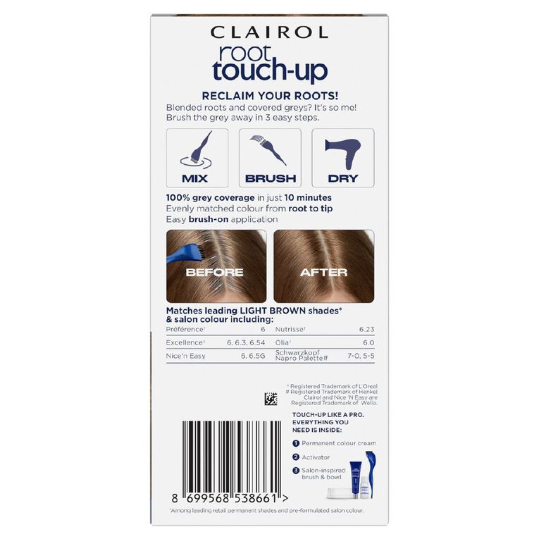 Clairol Root Touch Up Permanent 6 Light Brown, , hi-res