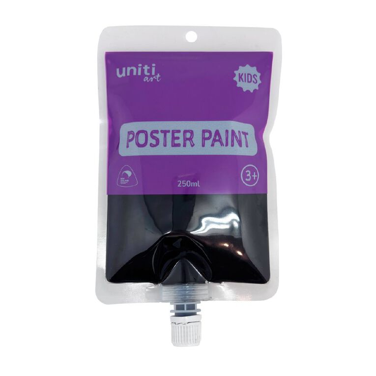 Uniti Kids Poster Paint Black Pouch 250ml, , hi-res