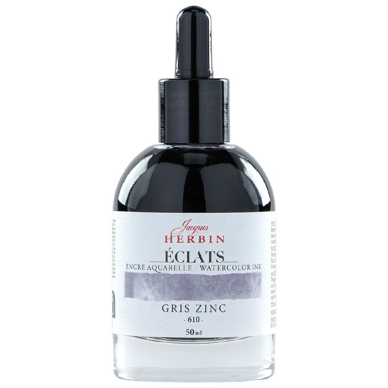 Jacques Herbin Eclats Watercolour Ink 610 Zinc Grey 50ml, , hi-res