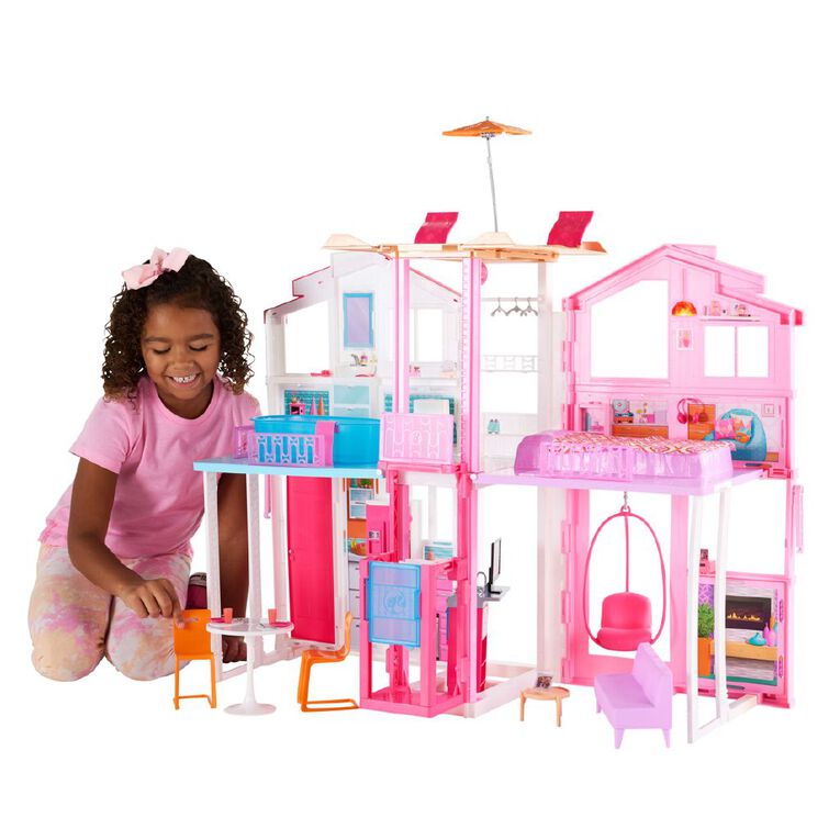 Barbie 3 Storey Town House Toy Playset, , hi-res