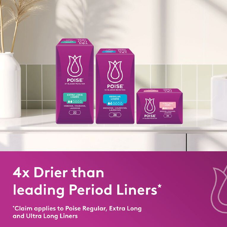 Poise Regular Liners 26 Pack, , hi-res