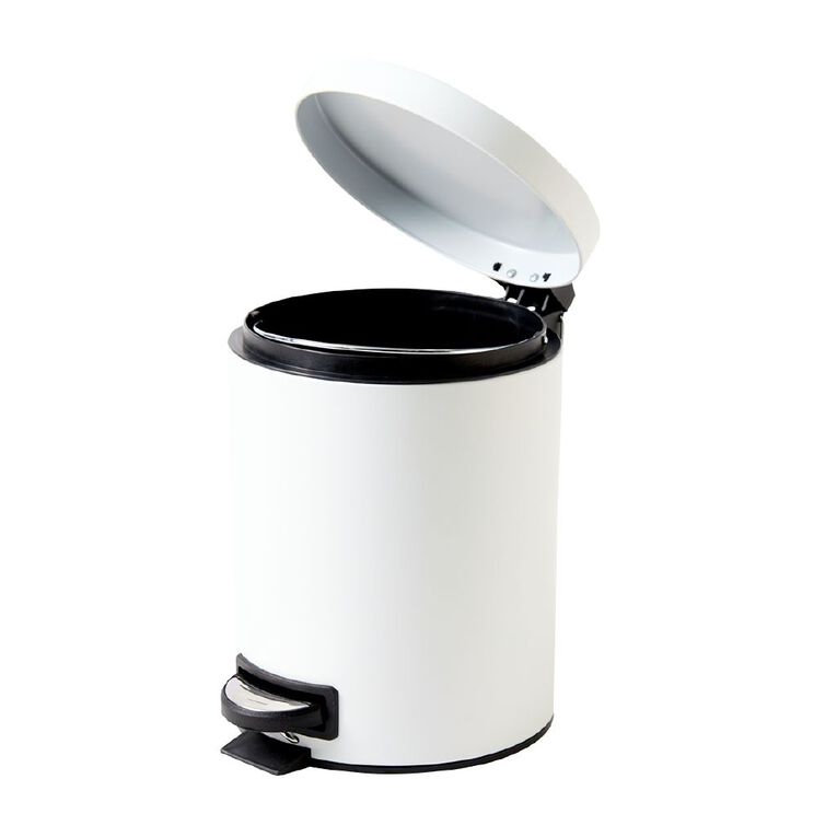 Living & Co Pedal Bin White 5L, , hi-res