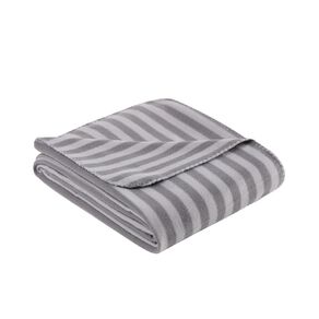 Living & Co Stripe Blanket Grey Double