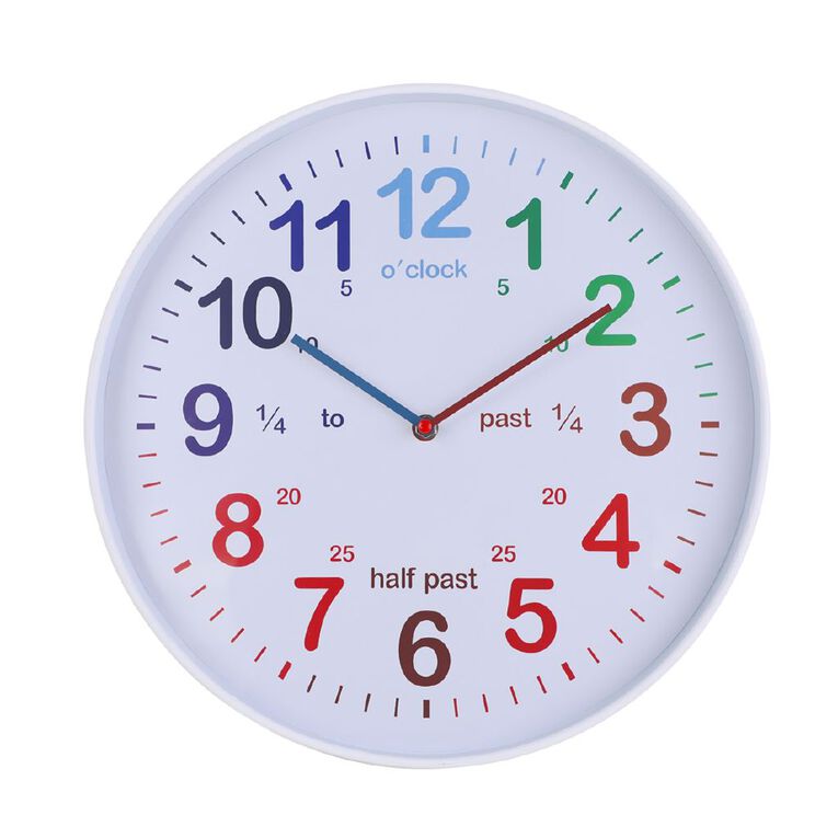 Living & Co Tell the Time Kids Clock 35cm, , hi-res
