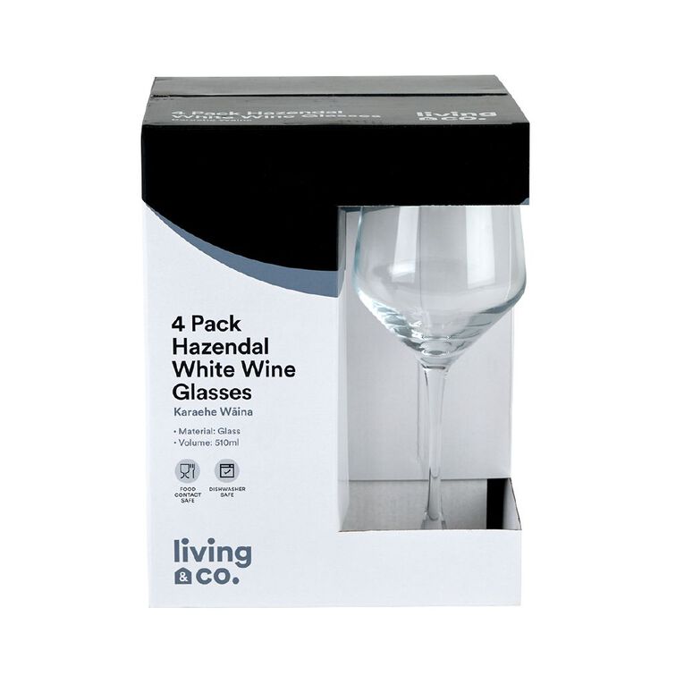 Living & Co Hazendal White Wine Glass Clear 4 Pack, , hi-res