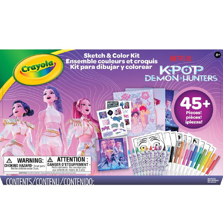 765 R Display Crayola KPop Demon Hunters Sketch and Colour Kit | The Warehouse