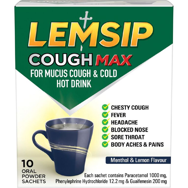 Lemsip Mucus Cough & Cold Hot Drink Menthol & Lemon 10ea, , hi-res