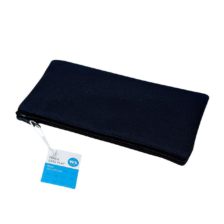 WS Colour Pop Flat Pencil Case Black, , hi-res