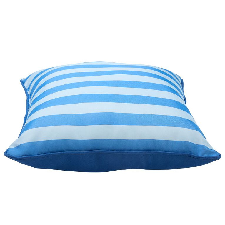 Living & Co Outdoor Cushion Stripes Blue 40cm x 40cm, , hi-res