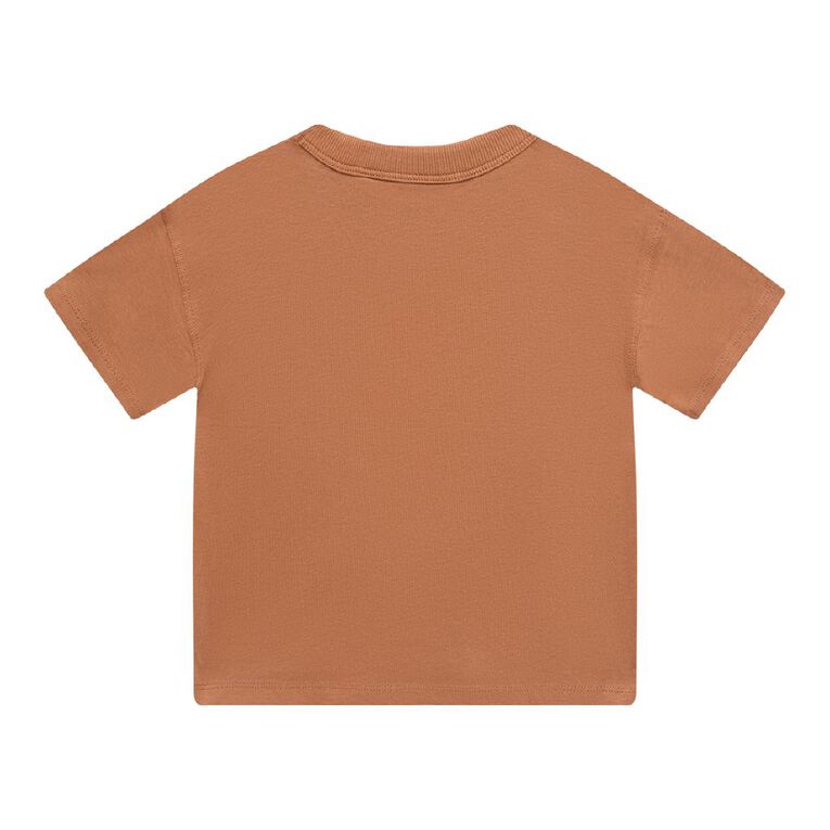 Young Original Toddler Short Sleeve Boxy Print Tee, Brown Mid, hi-res