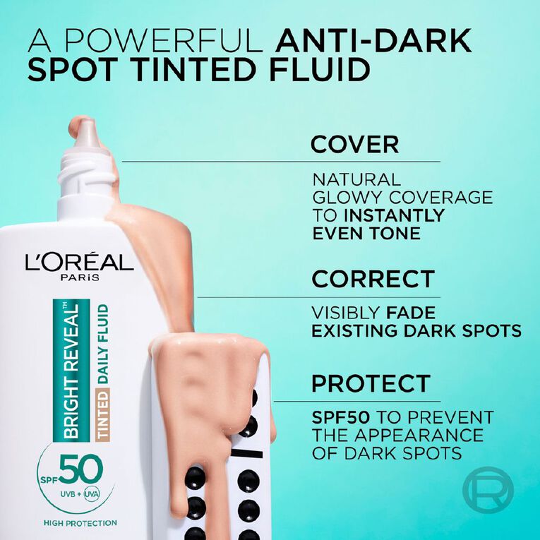 L'Oreal Paris Bright Reveal Tinted Fluid SPF50+ Light, , hi-res
