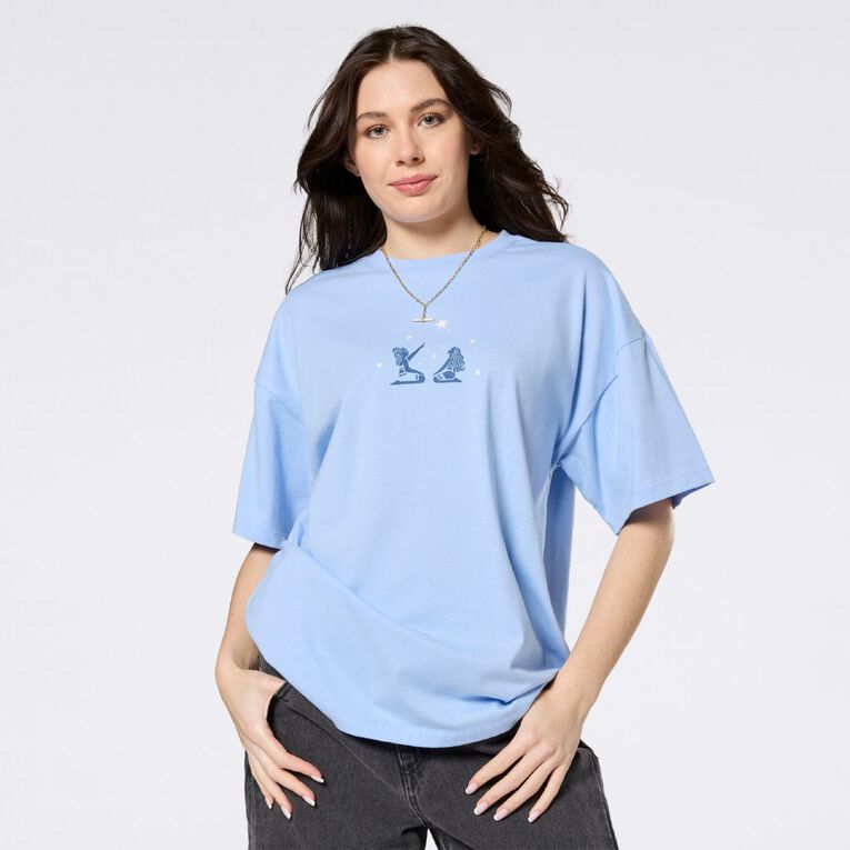 Moana Women's Short Sleeve Moana Gramma Tala Print Tee, Blue Mid, hi-res