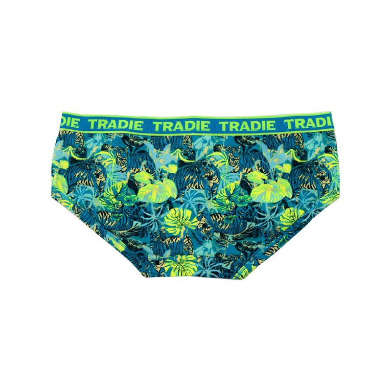 Tradie Women's Boyleg Briefs 3 Pack, Green Dark, hi-res