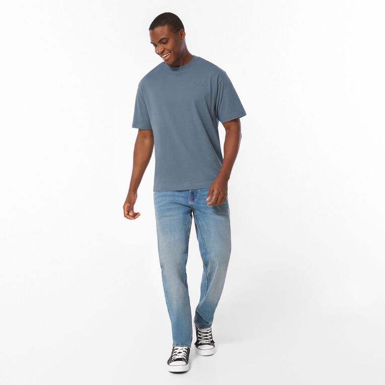 H&H Men's Midweight Embroidered Tee, Blue Mid, hi-res