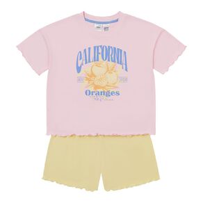 H&H Girls' Comfy Tee and Short Pyjama Set