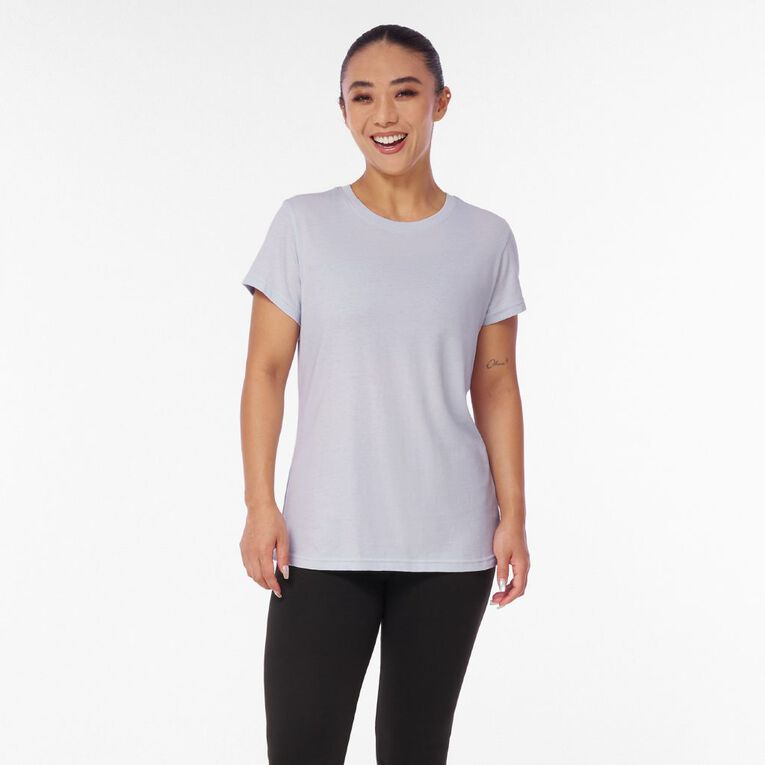 H&H Women's Short Sleeve Crew Neck Cotton Tee, Blue Light, hi-res
