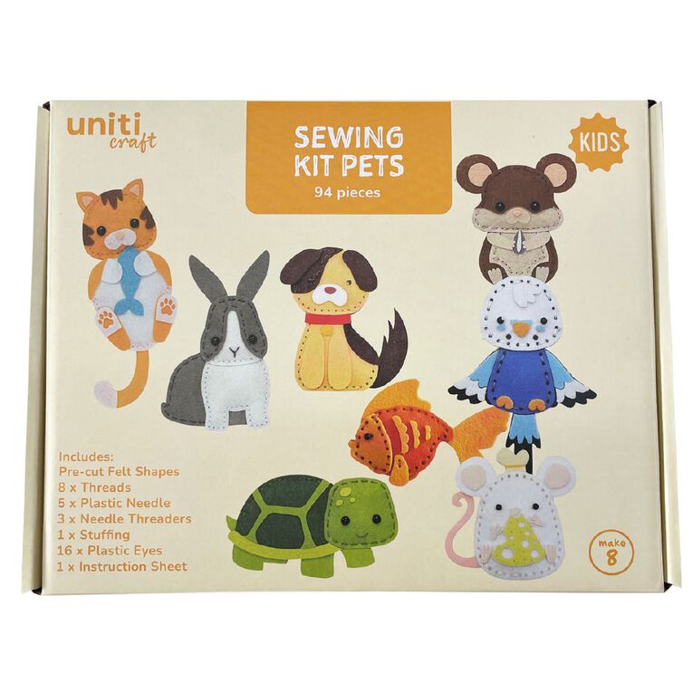 Uniti Kids Sewing Kit Pets, , hi-res