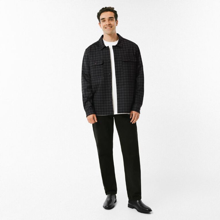 H&H Men's Ponte Shacket, Black, hi-res