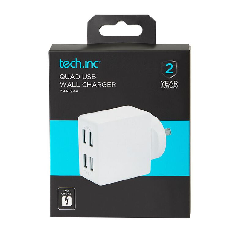 Tech.Inc Quad USB Wall Charger 4.8A, , hi-res