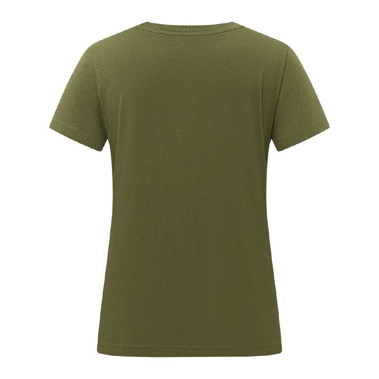 H&H Women's Short Sleeve V-Neck Tee, Green Mid, hi-res