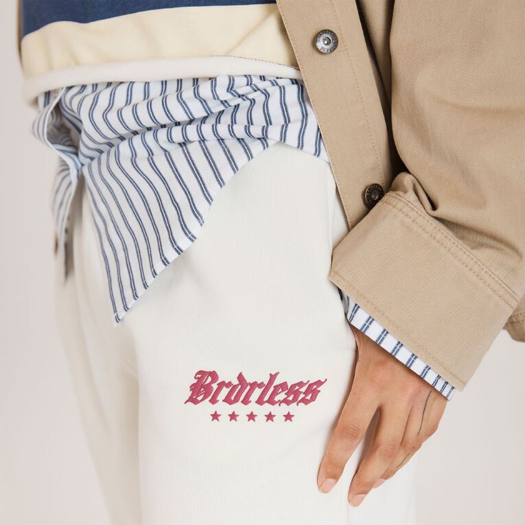 BRDRLESS Graphic Trackpant, Cream, hi-res