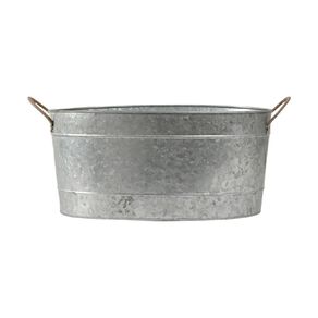 Living & Co Galvanised Drinks Bucket Silver Grey