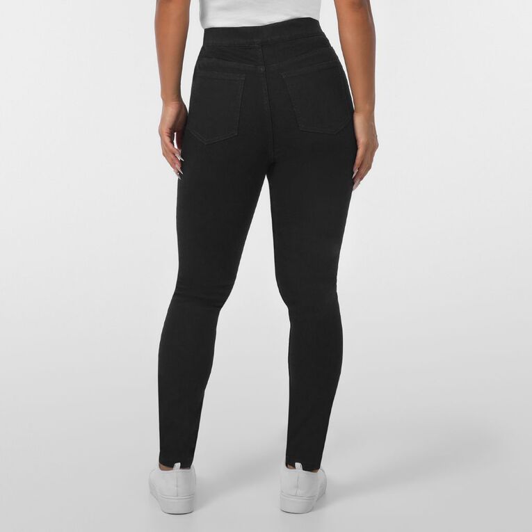 H&H Women's Slim Waistband Jegging, Black, hi-res