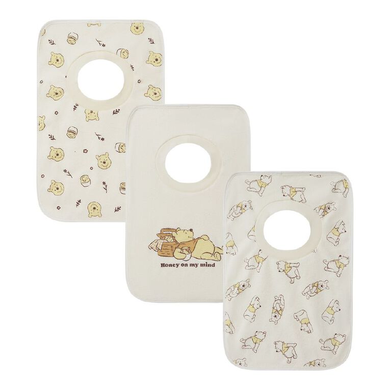 Winnie the Pooh Baby Bibs 3 Pack, Cream, hi-res