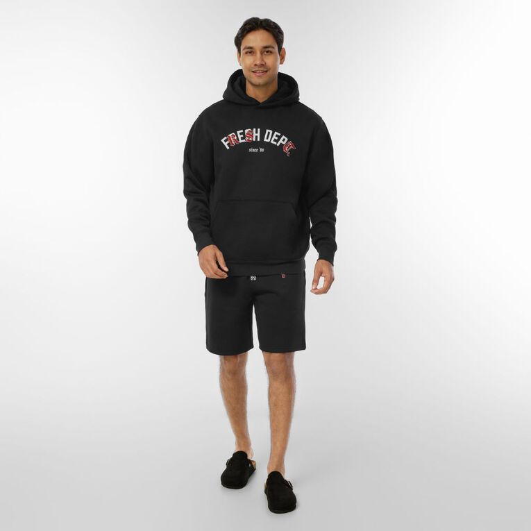 Garage Men's Oversized Fresh Fleece Hoodie, Black, hi-res