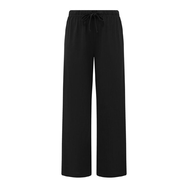 H&H Women's Knitted Pyjama Pants, Black, hi-res