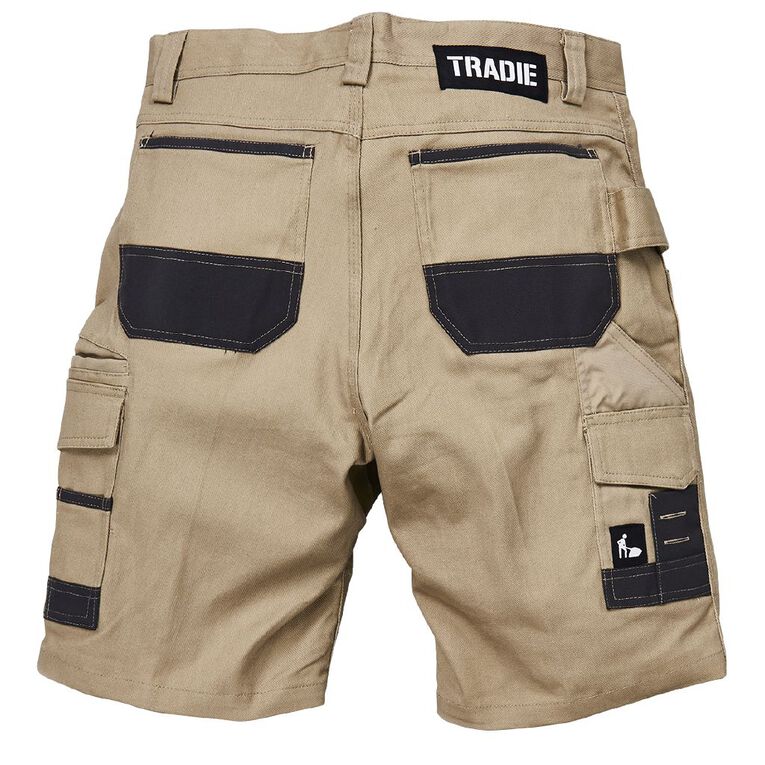 Tradie Flex Contrast Cargo Shorts, Khaki, hi-res