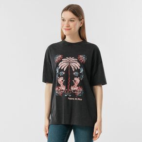 H&H Women's Short Sleeve Boyfriend Graphic Tee