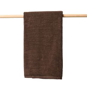 Living & Co Ribbed Spa Towel Brown Mid 90cm x 150cm