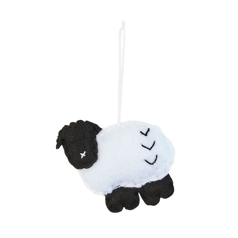 Wonderland Fun Festive Felt Sheep Christmas Tree Decoration, , hi-res