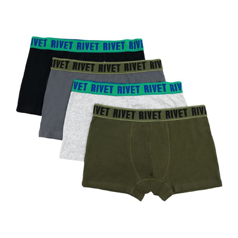 Rivet Men's Trunks 4 Pack, Khaki, hi-res
