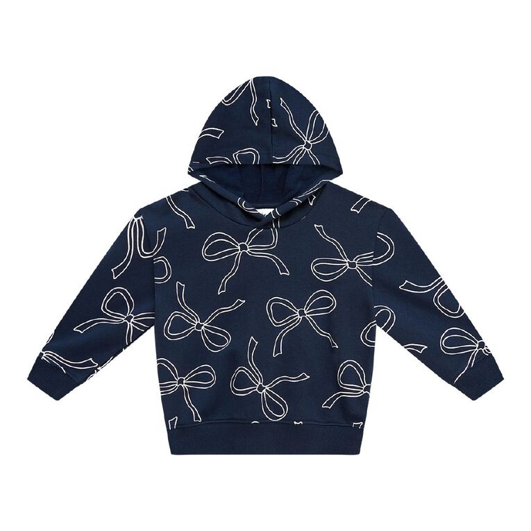 Young Original Toddler Girls' Printed Hoodie, Blue Dark, hi-res