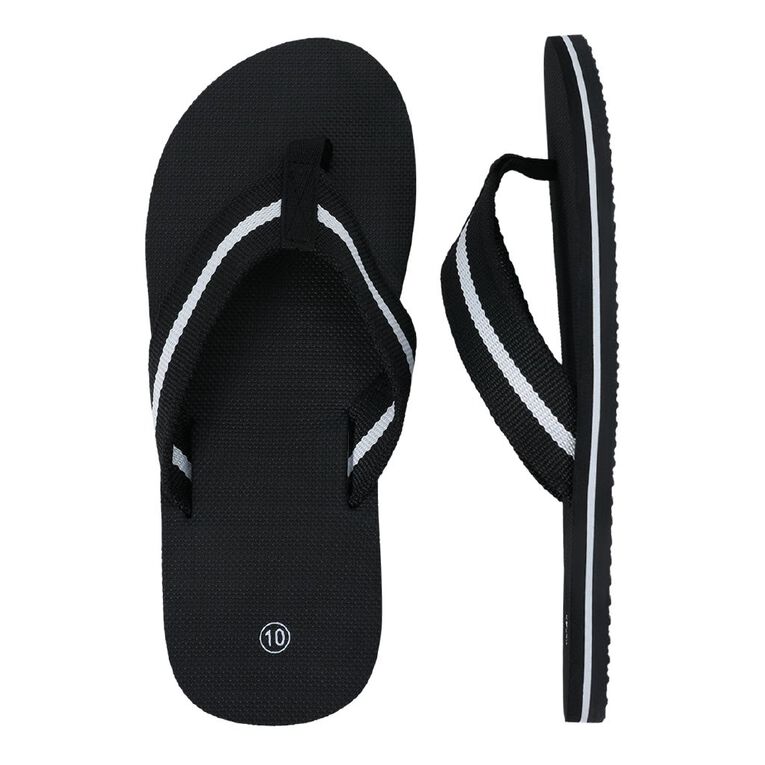 H&H Men's Simon Jandals, Black, hi-res