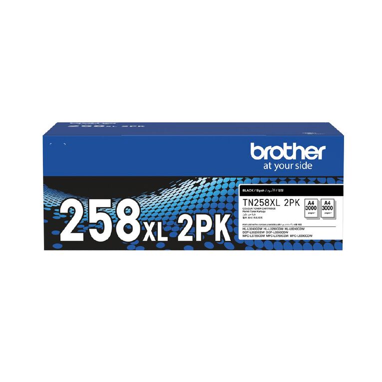 Brother TN258XLBK2PK Toner Black 2 Pack 3000 Pages, , hi-res