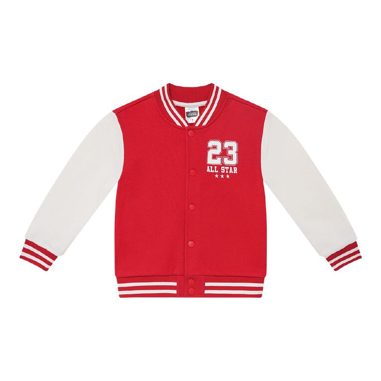 Young Original Fleece Bomber Jacket, Red Mid, hi-res