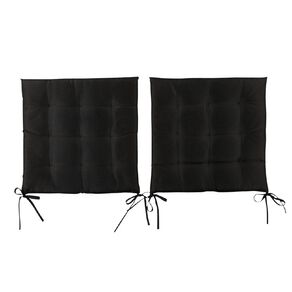 Living & Co Outdoor Chairpad 2 Pack Black 40cm x 40cm