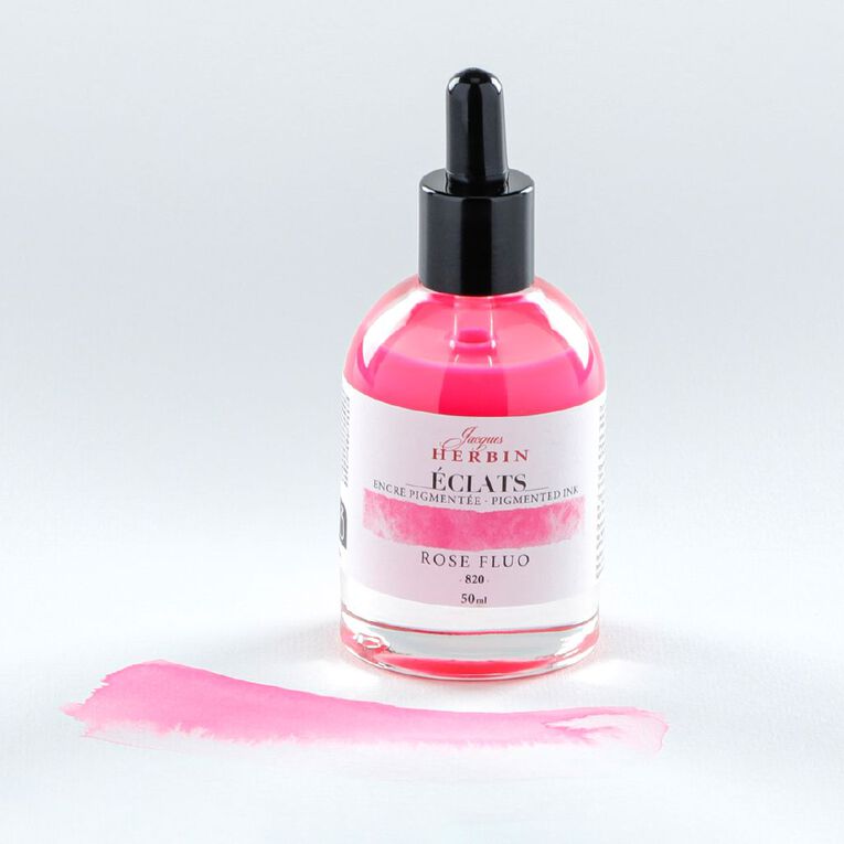 Jacques Herbin Eclats Pigmented Ink Fluoro Pink 50ml, , hi-res