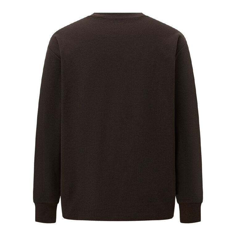 Garage Men's Long Sleeve Boxy Tee, Brown Dark, hi-res