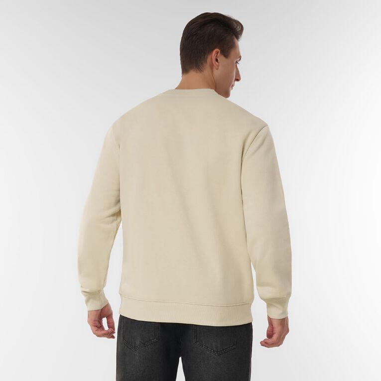 H&H Men's Plain Crew Sweatshirt, Brown Light, hi-res